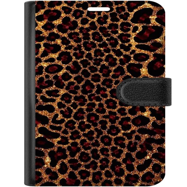 Kompatibel Tegnebogsetui til Apple iPhone Duo Guldfarvet glitterleopard guld