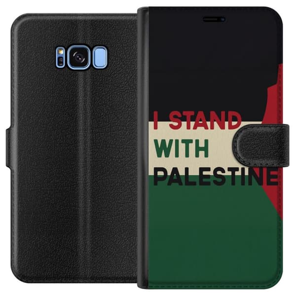 Kompatibelt Plånboksfodral till Samsung Galaxy S8 Stand with Palestine – solidaritetsdesign med starkt budskap