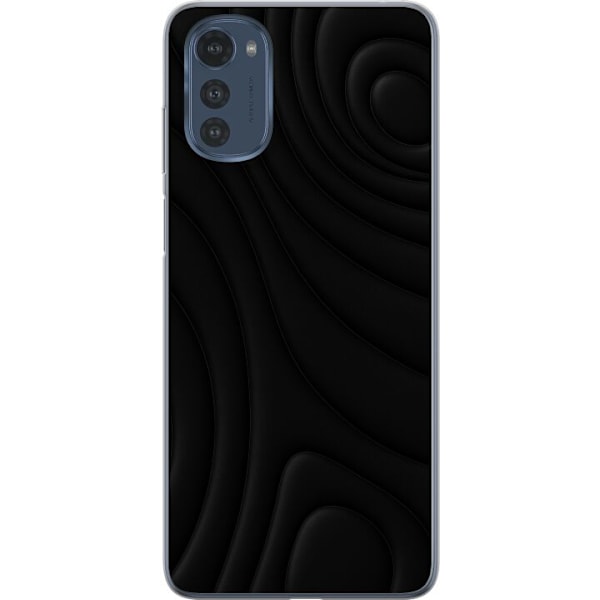 Motorola Moto E32s Gennemsigtig cover Sorte Bølger