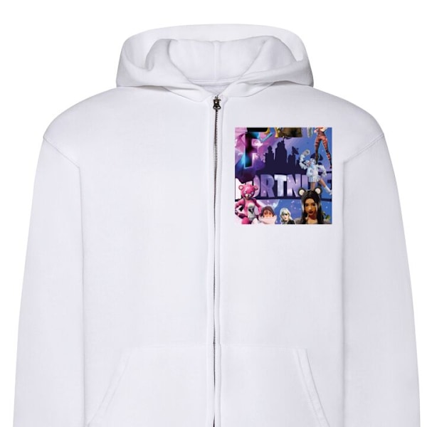 Zip-Hoodie | Hættetrøje med Lynlås til Voksne Fortnite hvid S