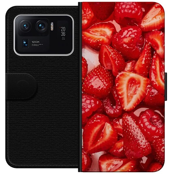 Xiaomi Mi 11 Ultra Plånboksfodral Jordgubbsmönster – sött motiv med sommarkänsla