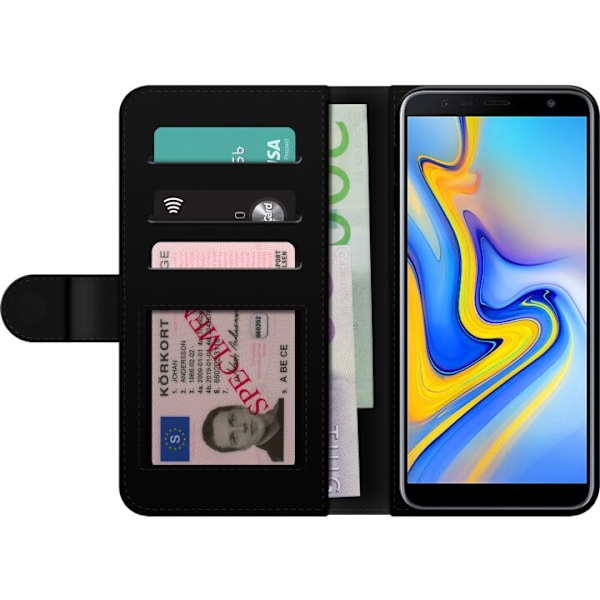 Samsung Galaxy J6+ Tegnebogsetui Blå Hjerter