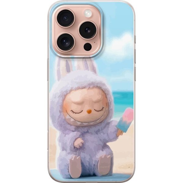 Apple iPhone 16 Pro Genomskinligt Skal Labubu Pink Mood – Rosa monsterdesign