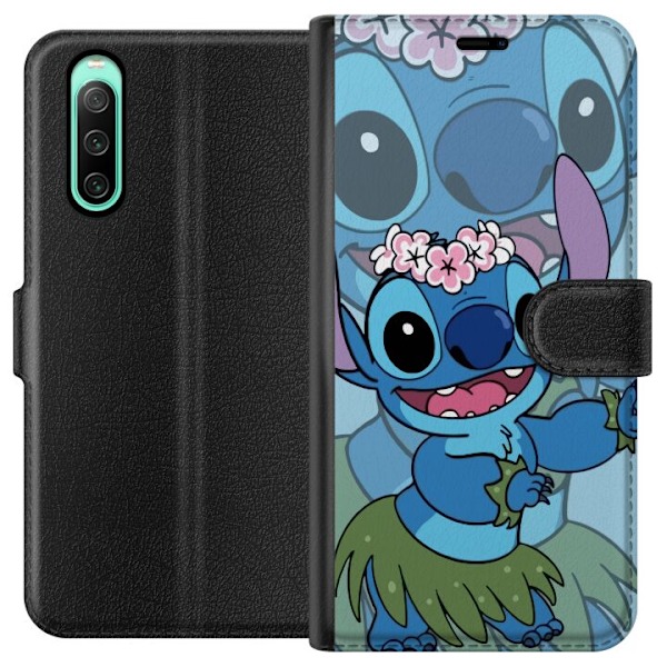 Sony Xperia 10 IV Plånboksfodral Stitch under Stjärnorna – Magisk Anime-stil