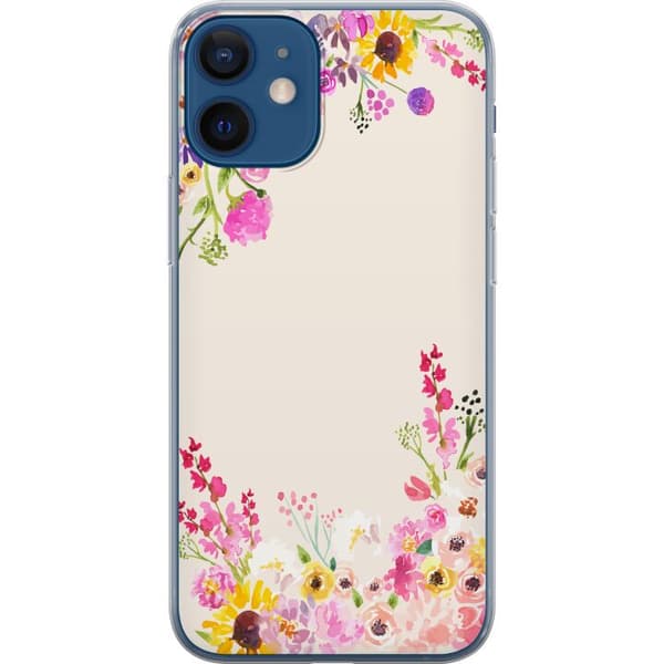 Kompatibelt Mobilskal till Apple iPhone 12 mini Blommig akvarellram