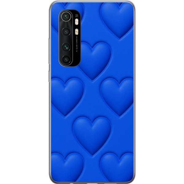 Xiaomi Mi Note 10 Lite Läpinäkyvä kuori Siniset Sydämet