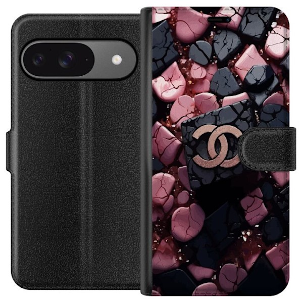 Google Pixel 9 Plånboksfodral Chanel Black and Pink