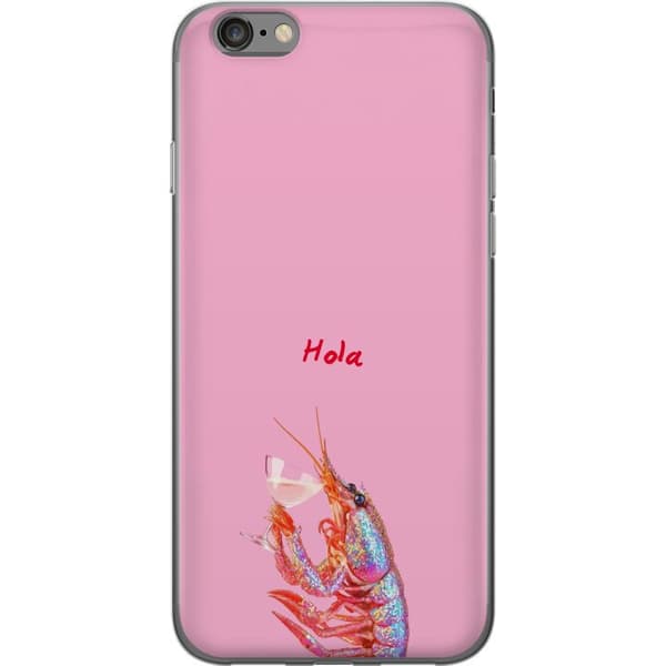 Kompatibelt Mobildeksel til Apple iPhone 6s Glittrig hummer med Hola-text rosa