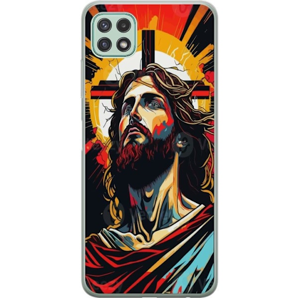 Samsung Galaxy A22 5G Läpinäkyvä kuori Jeesus ja Kortti - u