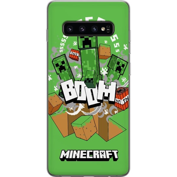 Samsung Galaxy S10 Genomskinligt Skal Minecraft Boom