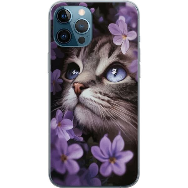 Kompatibel Mobilcover til Apple iPhone 12 Pro Max Kat og blomster