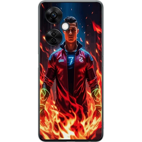 OnePlus Nord CE3 Läpinäkyvä kuori Ronaldo Inferno - jalkapallolegenda liekeissä