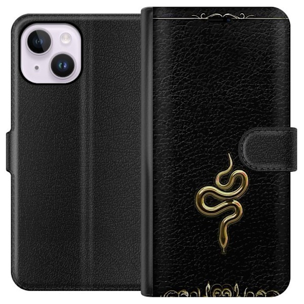 Apple iPhone 15 Plus Lompakkokotelo Kultainen Käärme