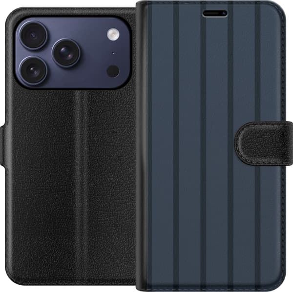 Kompatibelt Plånboksfodral till Apple iPhone 17 Pro Blå midnattsränder blå