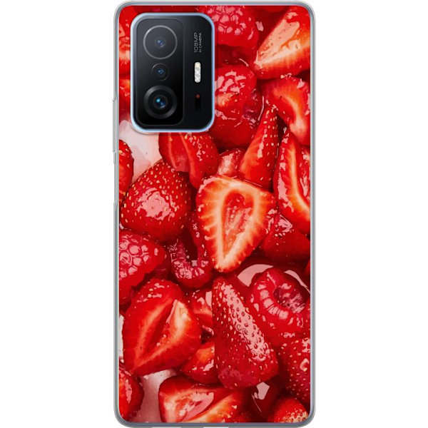 Xiaomi 11T Pro Läpinäkyvä kuori Mansikkakuviointi - makea motiivi kesäfiiliksellä