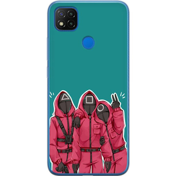 Xiaomi Redmi 9C Läpinäkyvä kuori Squid Game Hahmot Graafinen Suunnittelu Sarjakuvasarjan Hahmot Suosittu TV-Teema Aasialainen Tyyli Jännittävä T