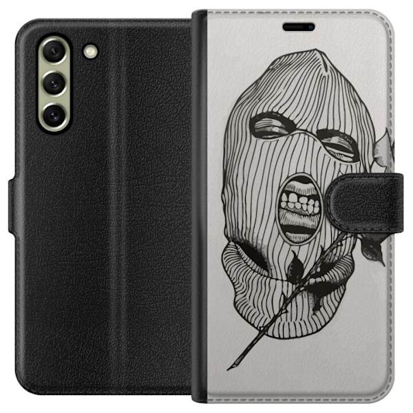 Samsung Galaxy S21 FE 5G Lompakkokotelo Hiihtomaski Ros Katutyö Muotoilu Graafinen Kuvio Jännitys Kaupunkityyli Katutaidetta Naamiaiset Symboli