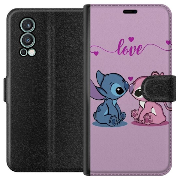 OnePlus Nord 2 5G Tegnebogsetui Lilo & Stitch – Angel Editio