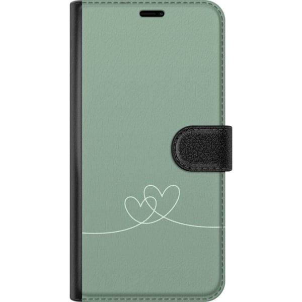Samsung Galaxy S25 Tegnebogsetui Grøn Hjerte