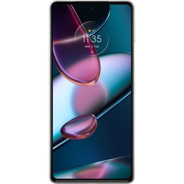 Kompatibelt Mobildeksel til Motorola Edge 30 Pro Blå abstrakte bølger med glitrende vanndråper i moderne grafisk design blå