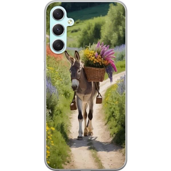 Samsung Galaxy A34 Genomskinligt Skal Åsna Djurmotiv Rolig Design Naturmotiv Populär Dekor Humor Grafiskt Djurtema Exotiskt