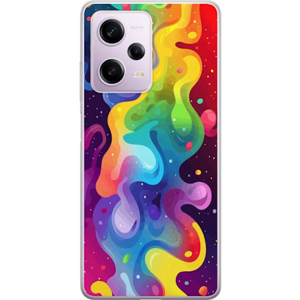 Xiaomi Redmi Note 12 Pro Läpinäkyvä kuori Väriläiskä Abstrakti Taide Suunnittelu Värikäs Kuvio Moderni Suosittu Seinätaito Graafinen Trendi
