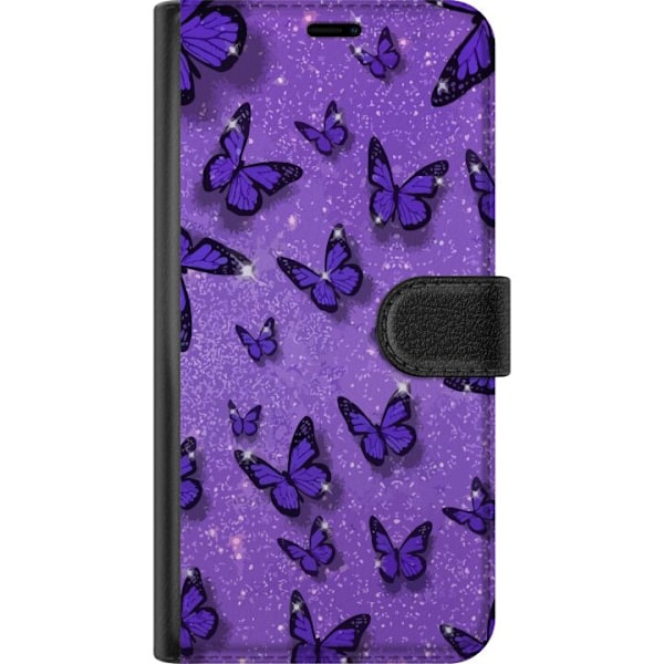 Apple iPhone 16 Plånboksfodral Lila Fjärilar