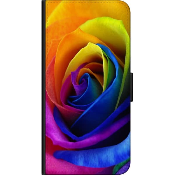 Kompatibel Tegnebogsetui til Samsung Galaxy A03s Regnbue Rose