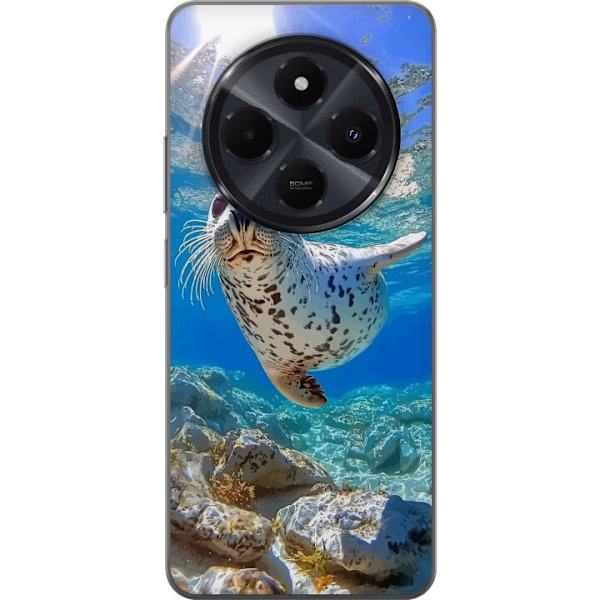 Xiaomi Redmi A4 Genomskinligt Skal Säl Hav Simmande Djurmotiv Natur Vattenmotiv Blå Design Marint Tema Populärt Motiv Djurliv