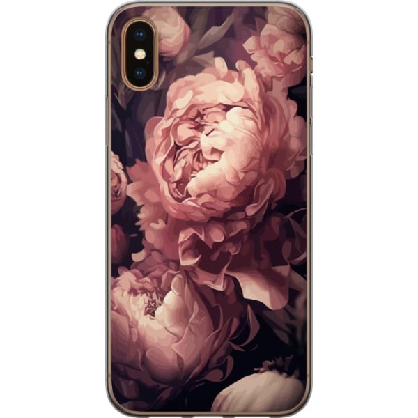 Apple iPhone XS Genomskinligt Skal Blommor Floral