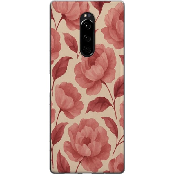 Sony Xperia 1 Genomskinligt Skal Rose Bloom