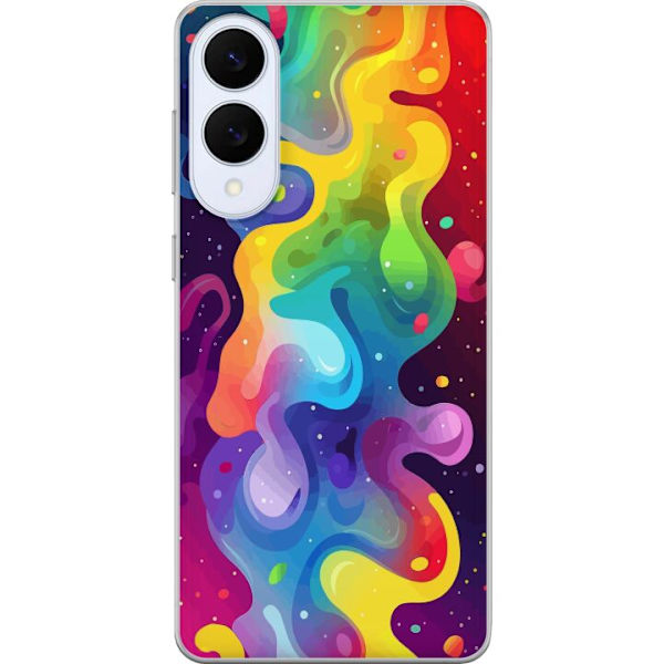 Samsung Galaxy S25 Edge Gennemsigtig cover Farvesplask Abstrakt Kunst Design Farverigt Mønster Moderne Populær Vægkunst Grafisk Trend