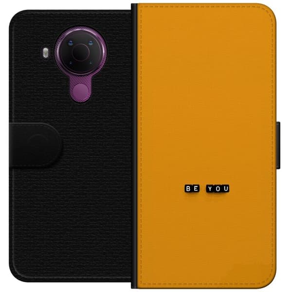 Kompatibelt Plånboksfodral till Nokia 5.4 Be You text orange
