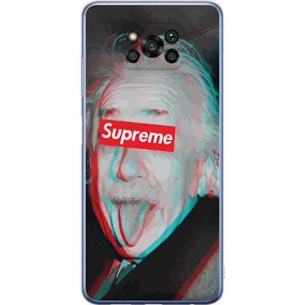 Xiaomi Poco X3 Pro Genomskinligt Skal Supreme Albert Einstein 3D Motiv Streetwear Design Populär Vetenskap Ikoniskt Grafiskt Urban Art