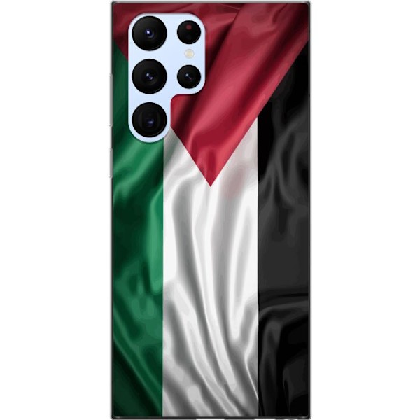 Samsung Galaxy S22 Ultra 5G Gennemsigtig cover Palestinaflaget – ikonisk frihedssymbol i rød, sort, hvid og grøn