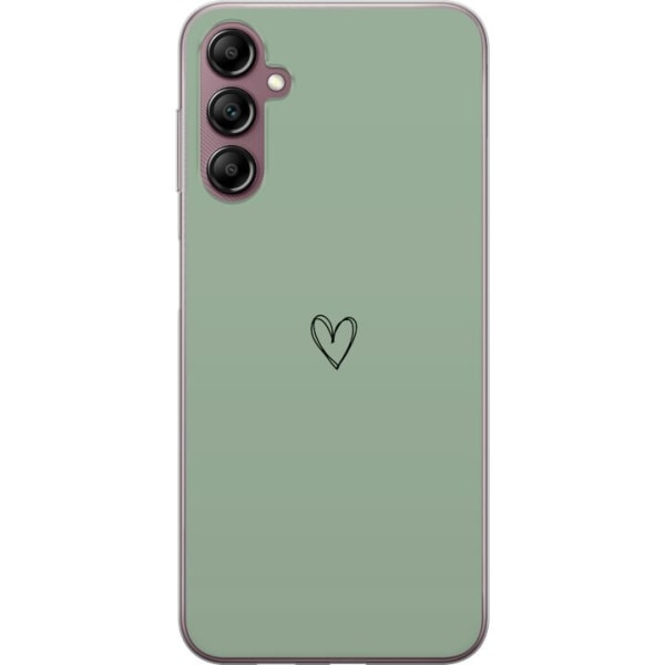 Samsung Galaxy A14 5G Gennemsigtig cover Hjerte Grøn