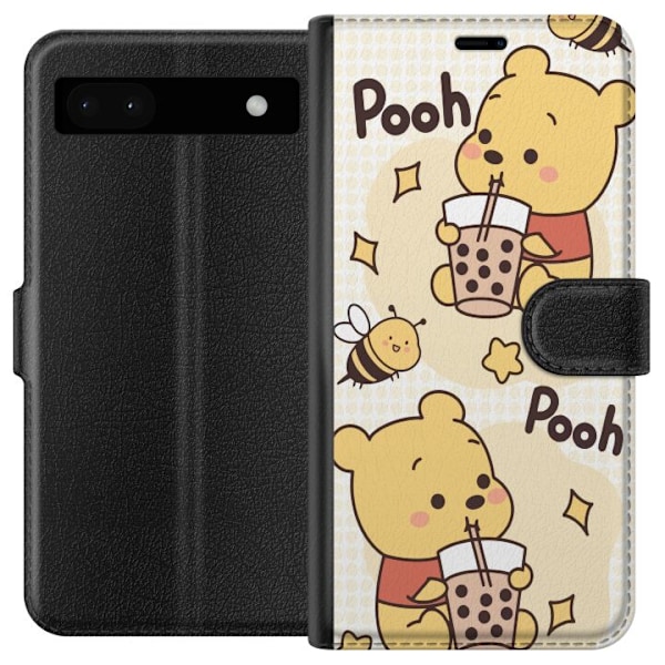 Google Pixel 6a Lompakkokotelo Nalle Pooh - klassinen karhumotiivi uudessa tulkinnassa