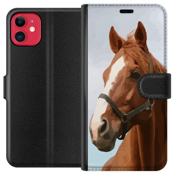 Kompatibel Tegnebogsetui til Apple iPhone 11 Hest
