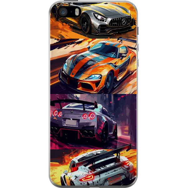 Apple iPhone 5s Läpinäkyvä kuori Ralli kuume - vauhdikas teema ralliautoilla