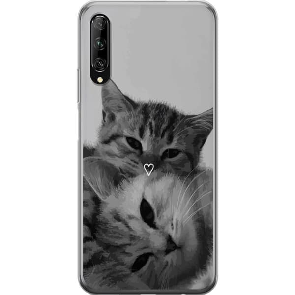 Kompatibelt Mobildeksel til Huawei P smart Pro 2019 Katt Hjerte