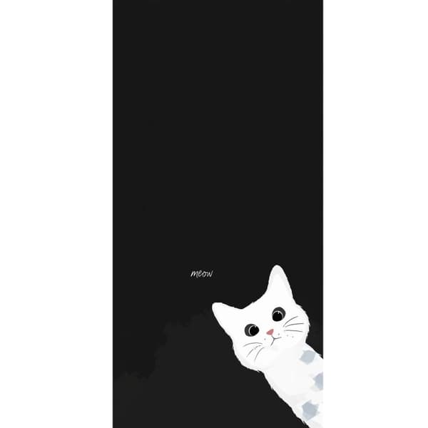 Kompatibel Tegnebogsetui til Apple iPhone 13 Pro Sort motiv med hvid kat og Meow-tekst, legesyg katteillustration sort
