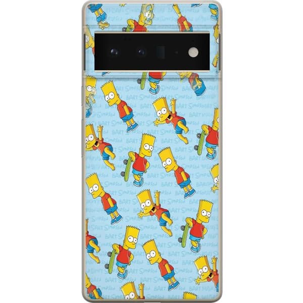 Kompatibelt Mobildeksel til Google Pixel 6 Pro Mønster med gul tegnet skateboardfigur gul