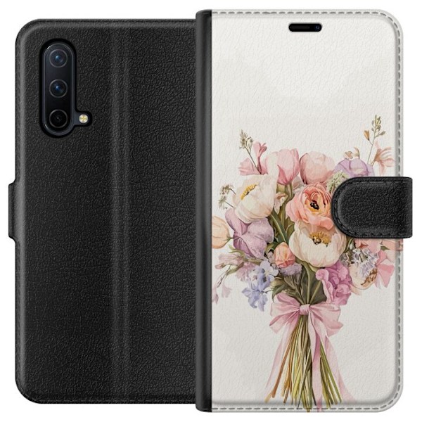 OnePlus Nord CE 5G Plånboksfodral Mobilskal med färgglad blombukett i romantisk stil
