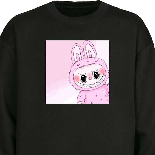 Sweatshirt for Barn | Myk og Klassisk Collegegenser Labubu Bunny Series svart one size