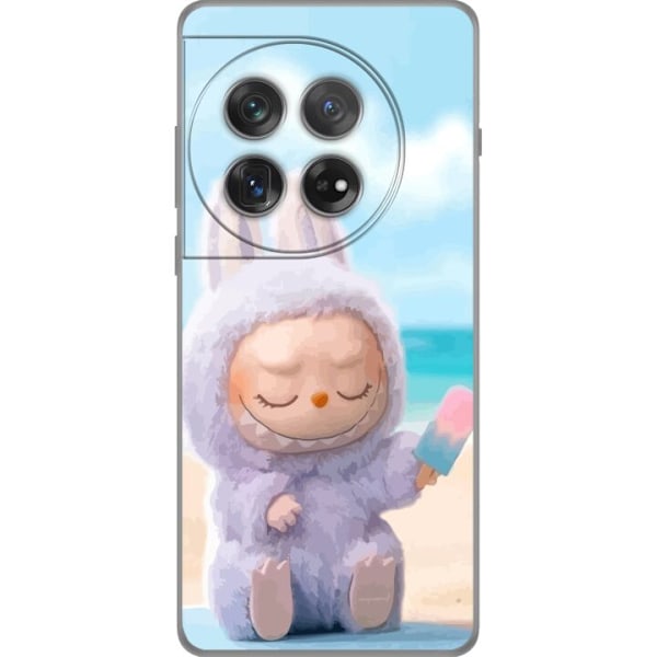 OnePlus 12 Genomskinligt Skal Labubu Pink Mood – Rosa monsterdesign