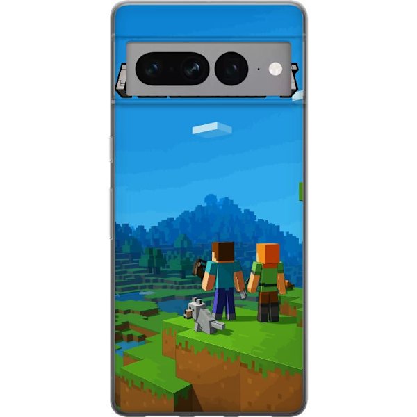 Google Pixel 7 Pro Gennemsigtig cover Minecraft Key Art