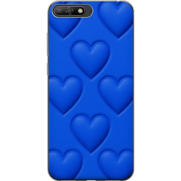 Huawei Y6 (2018) Läpinäkyvä kuori Siniset Sydämet