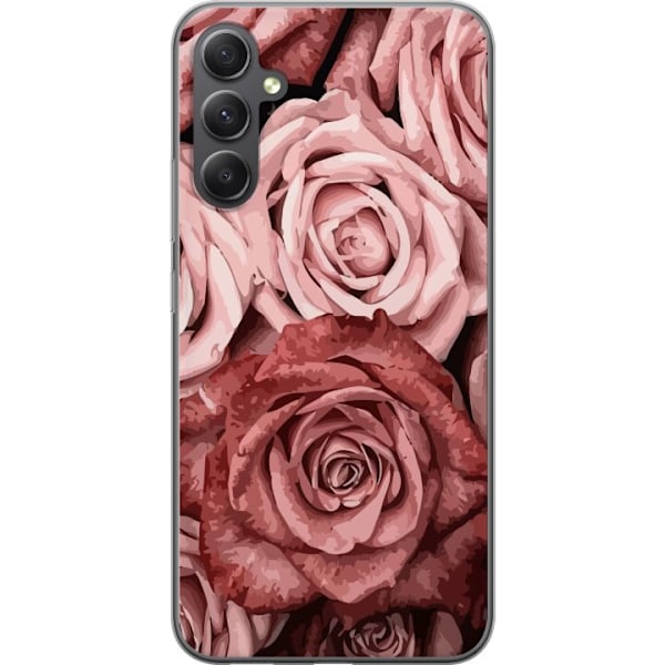 Samsung Galaxy A15 5G Läpinäkyvä kuori Ruusut