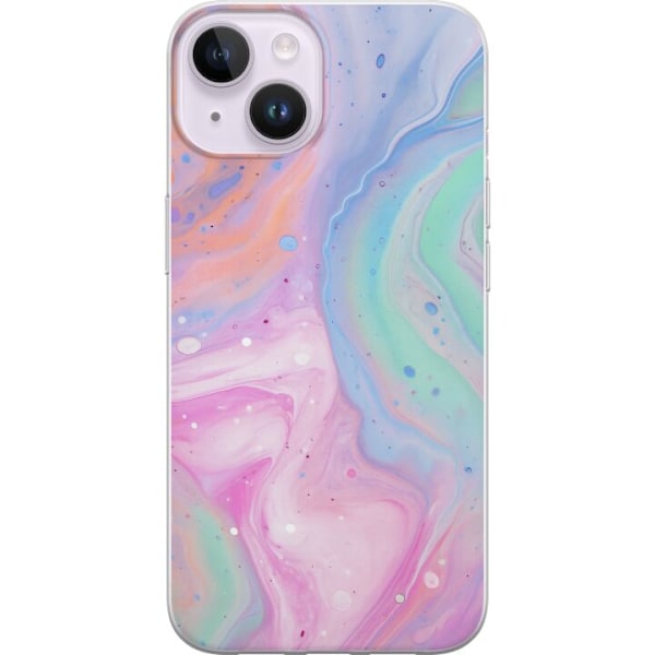 Apple iPhone 15 Genomskinligt Skal Pastellmarmor