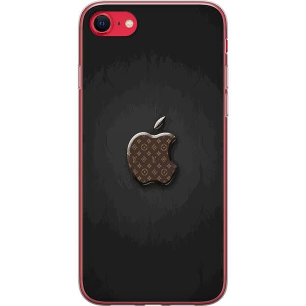 Kompatibelt Mobildeksel til Apple iPhone SE (2022) Mørkt minimalistisk design med eplesymbol og luksuriøst monogrammønster